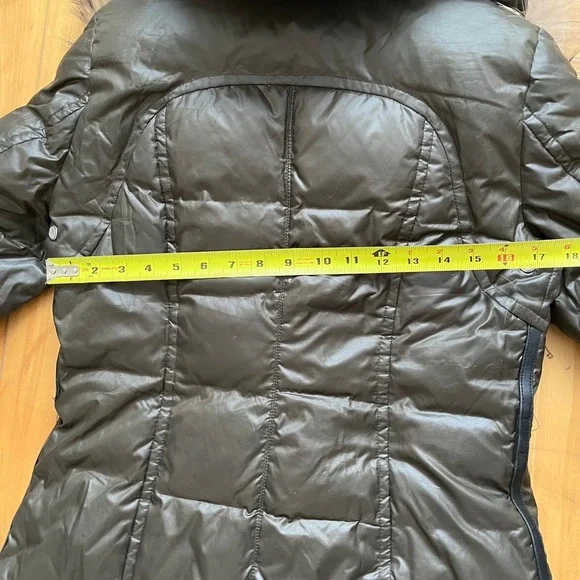 Rudsak Brown Down Puffer Coat Real Fur Trim Hooded Parka Jacket Womens Small - Picture 4 of 11